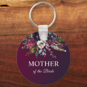 Burgunder Blumenmutter der Braut Schlüsselanhänger (Vorderseite)