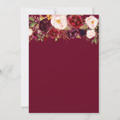 Burgunder Blumenpflegerpartei Einladung (Rückseite)