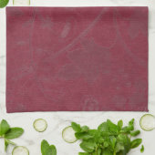 Burgunder Blumenprint-Hintergrund Geschirrtuch (Gefaltet)
