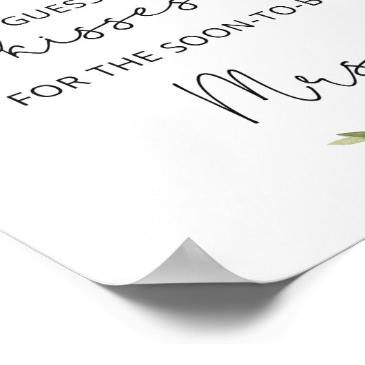 Burgunder Blumenspiel wie viele Küsse Brautparty Poster (Ecke)