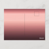 Burgunder Blüten Kupferhochzeit Einladung Postkarte (Rückseite)