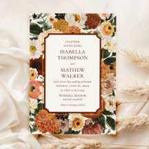 Burgunder Boho Herbst Wildblumen-Hochzeit
