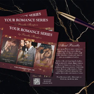 Burgunder Bokeh Romance Buchreihe Marketing Flyer