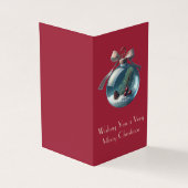 Burgunder Bow & Vintage Weihnachtskarten (Vorderseite)