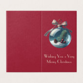 Burgunder Bow & Vintage Weihnachtskarten (Außenseite Aufgefaltet)