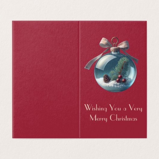 Burgunder Bow & Vintage Weihnachtskarten (Außenseite Aufgefaltet)
