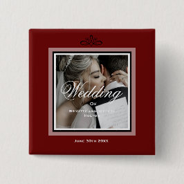 Burgunder Brautpaare Foto Button