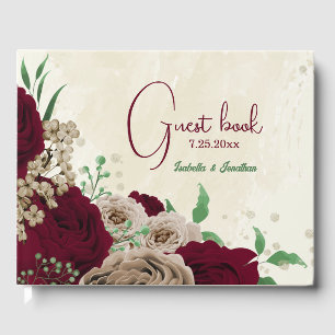 Burgunder Champagner Blume Hochzeit Gästebuch