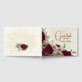 Burgunder Champagner Blume Hochzeit Gästebuch (Voll)