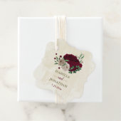 Burgunder Champagner Blume Hochzeit Geschenkanhänger (Beispiel)