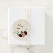 Burgunder Champagner Blume Hochzeit Geschenkanhänger (Beispiel)