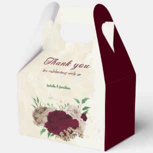 Burgunder Champagner Blume Hochzeit Geschenkschachtel