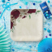 Burgunder Champagner Blume Hochzeit Pappteller (Party)