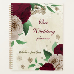 Burgunder Champagner Blume Hochzeit Planer
