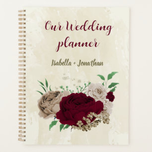 Burgunder Champagner Blume Hochzeit Planer