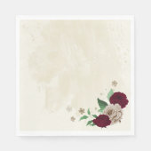Burgunder Champagner Blume Hochzeit Serviette (Vorderseite)