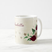 Burgunder Champagner-Blume Kaffeetasse (VorderseiteRechts)