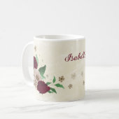 Burgunder Champagner-Blume Kaffeetasse (Vorderseite Links)