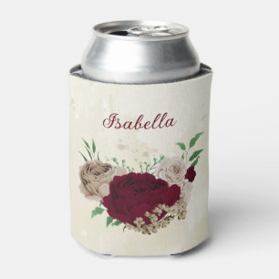 Burgunder Champagner Blumen Hochzeit  Dosenkühler