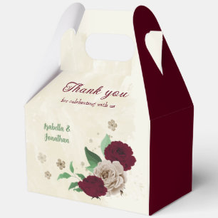 Burgunder Champagner Blumen Hochzeit Geschenkschachtel