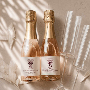 Burgunder Champagner-Verlobungsfeier Schaumweinetikett