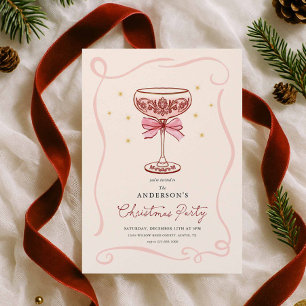 Burgunder-Cocktail-Weihnachtsfeier-Einladung Einladung