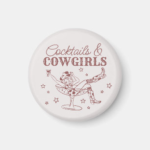 Burgunder-Cocktails und Cowgirl-Junggesellinnenabs Magnet