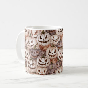 Burgunder-Creme-Halloween-Kürbisse Kaffeetasse