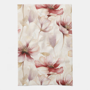 Burgunder-Creme-Lavendel-Blumen-Brautstrauß Geschirrtuch