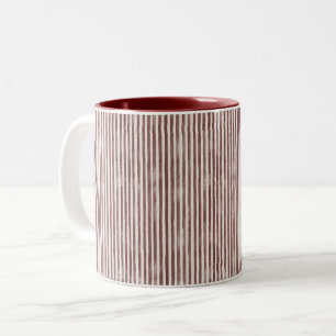 Burgunder Creme Streifen Weihnachten Zweifarbige Tasse