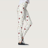 Burgunder-Cremear Blumen Leggings (Rechts)