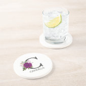 Burgunder-Dahlie Blumenschrift Alphabet- Buchstabe Getränkeuntersetzer (Seite)