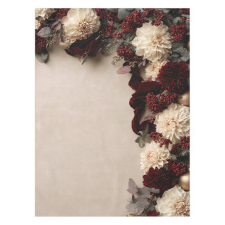 Burgunder-Dahlie-Weihnachts-Blumentischdecke Tischdecke