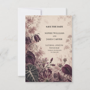 Burgunder Distel Botanische Hochzeit - Termin vorm Save The Date