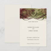 Burgunder Distel Save-the-Date-Karte Save The Date (Vorne/Hinten)