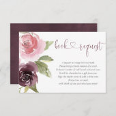 Burgunder-Duschbrause Mädchen Babydusche Buchungsa Begleitkarte (Vorne/Hinten)