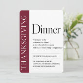 Burgunder-Editorial-Thanksgiving-Dinner Einladung (Stehend Vorderseite)