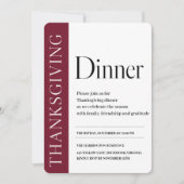 Burgunder-Editorial-Thanksgiving-Dinner Einladung (Vorderseite)