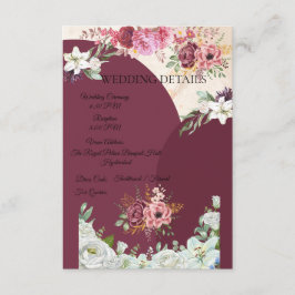 Burgunder Einschub Einlage Begleitkarte