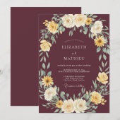 Burgunder Ernte-Hochzeit Einladung (Vorne/Hinten)