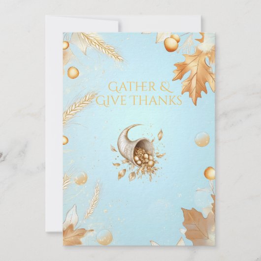 Burgunder Erntedank mit Cornucopia & Copper Einladung (Vorderseite)