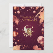 Burgunder Erntedank mit Cornucopia & Copper Einladung (Vorderseite)