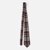 Burgunder Estate Plaid Luxus Krawatte (Rückseite)