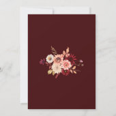 Burgunder Fall in Liebe Sonnenblumen Brautparty Einladung (Rückseite)