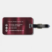 Burgunder Faux-Metall-Monogramm mit gebürsteter St Gepäckanhänger (Rückseite horizontal)