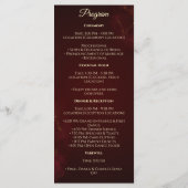 Burgunder Florales Katholisches Hochzeitsprogramm Programm (Rückseite)