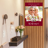 Burgunder Foto Geburtstagsfeier willkommen Poster