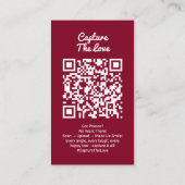 Burgunder-Foto-Sharing-Capture-Liebe-QR-Code  Visitenkarte (Rückseite)