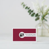 Burgunder-Fotokamera und Grenzen Visitenkarte (Stehend Vorderseite)