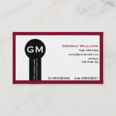 Burgunder-Fotokamera und Grenzen Visitenkarte (Rückseite)